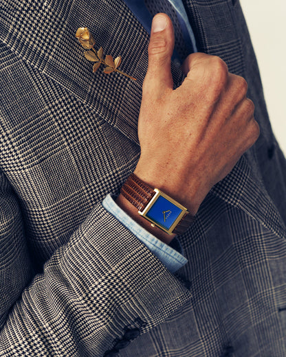 Virgil (Lizard Embossed) - Gold/Brown/Cobalt