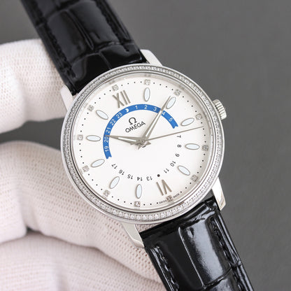 Omega Men's Full Diamond Trench Set Watch