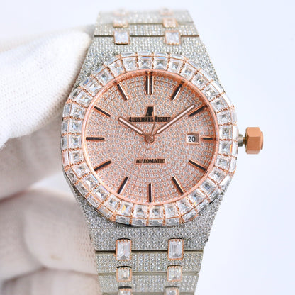 Audemars Piguet Royal Oak 50th Anniversary 15510 Full Diamond Wrist Watch for Men
